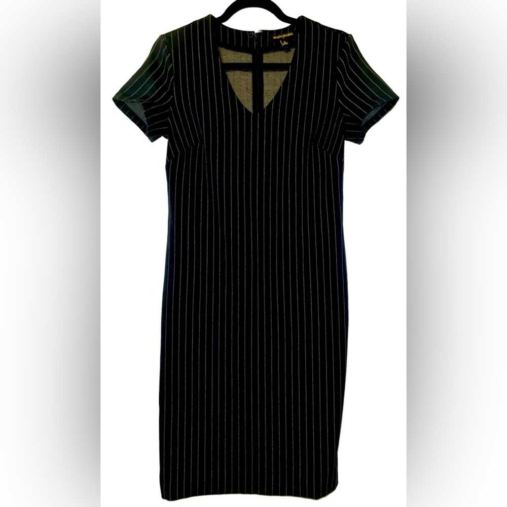 Pinstriped Banana Republic navy blue Dress